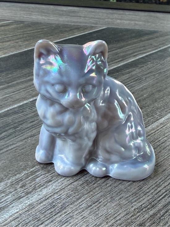 Mosser Glass Other - HTF Mosser Dove Gray Carnival Glass Fluffy Kitten
